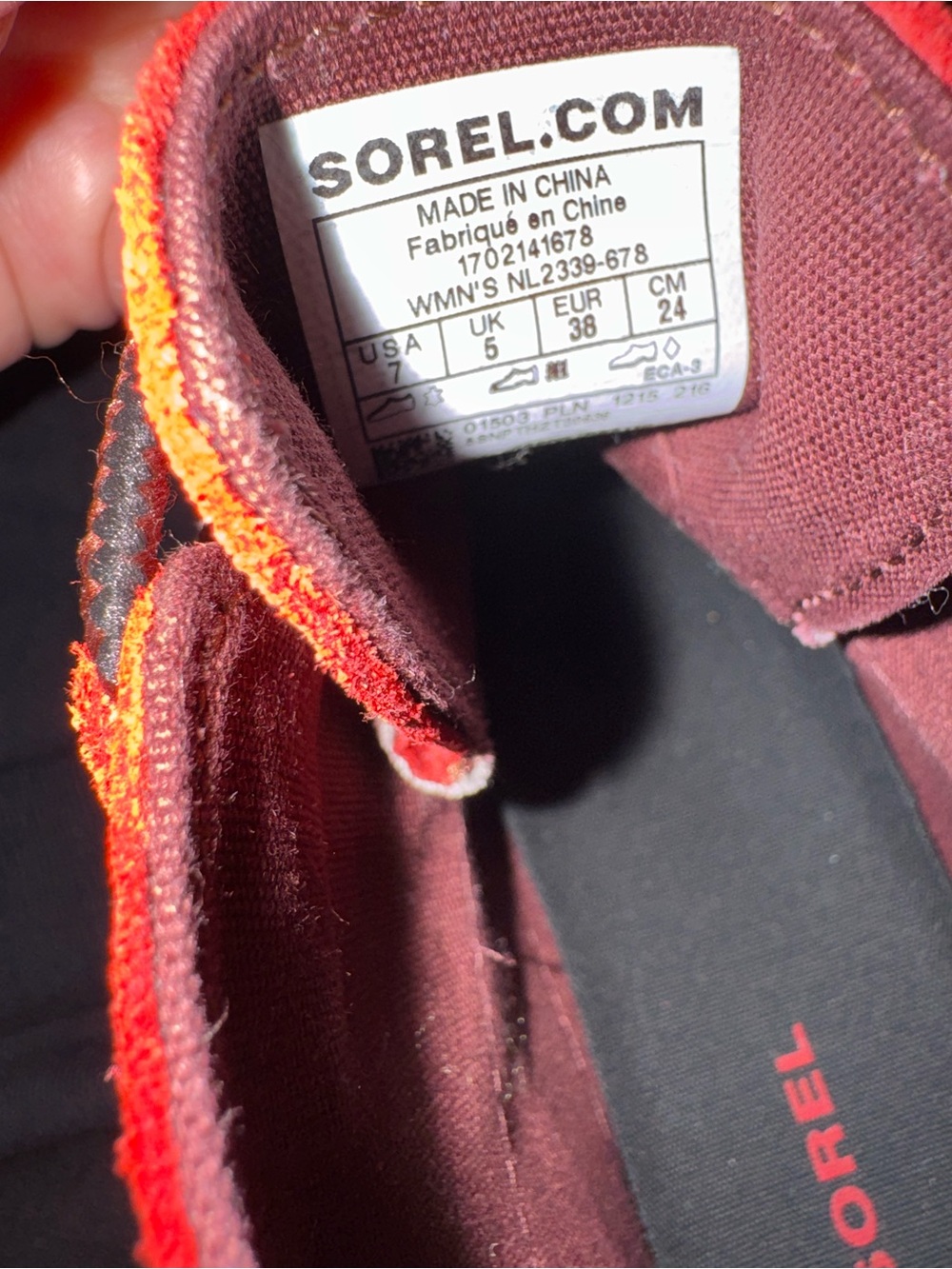 Sorel Red and Black Waterproof Lace-Up Duck Boots - Picture 5 of 6
